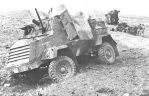 Knocked-out Otter Light Reconnaissance Car